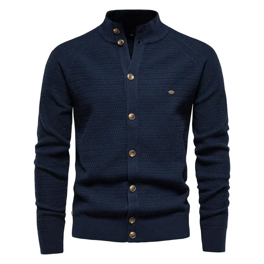 Jocelin | Men's Stand Collar Button Cardigan