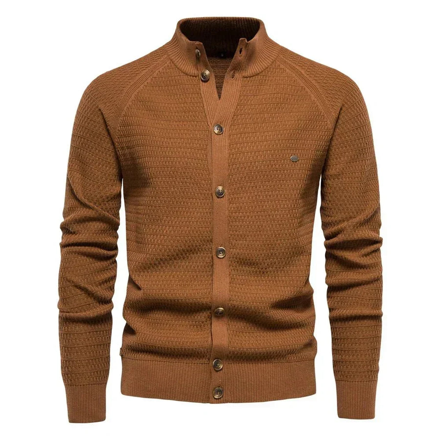 Jocelin | Men's Stand Collar Button Cardigan