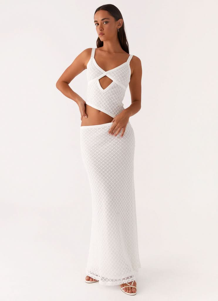 Jocelyn | Maxi Dress in White Crochet