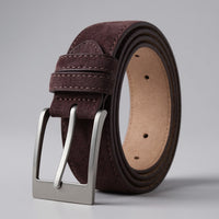 John Hardy Genuine Suede Belt in Espresso Brown