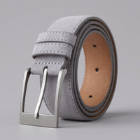 John Hardy Genuine Suede Belt in Light Gray