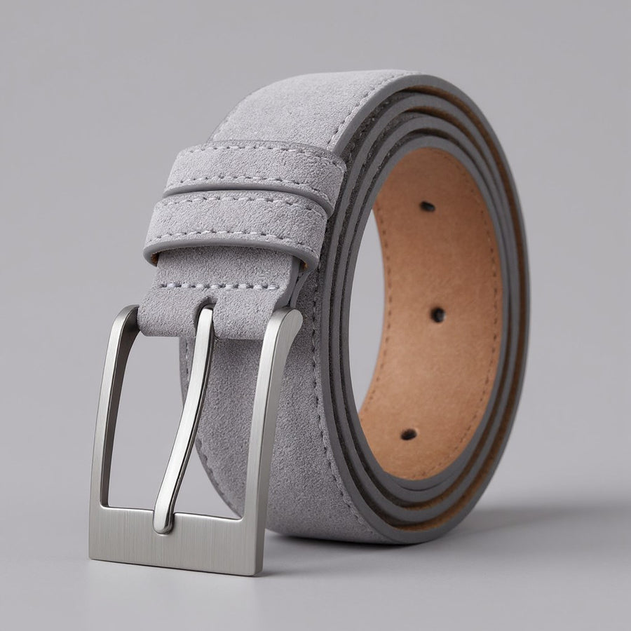 John Hardy Genuine Suede Belt in Light Gray