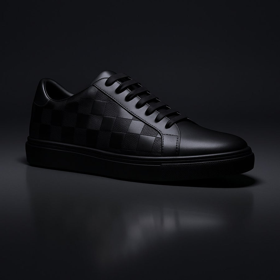 Johnny Leather Low Top Sneaker in Charcoal