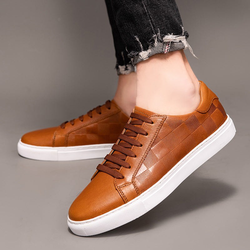 Johnny Leather Low Top Sneaker in Sienna Brown