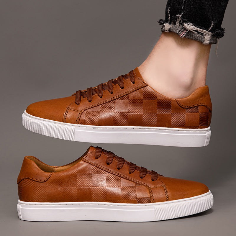 Johnny Leather Low Top Sneaker in Sienna Brown