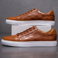 Johnny Leather Low Top Sneaker in Sienna Brown