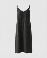 Jolie Airy Linen Dress in Black