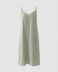 Jolie Airy Linen Dress in Lindgrün