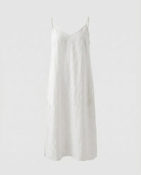 Jolie Airy Linen Dress in White