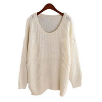 Jolie Casual Knit Sweater in White