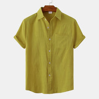 Jolie Lightweight Shirt with Short Sleeve and Chest Pocket in Green