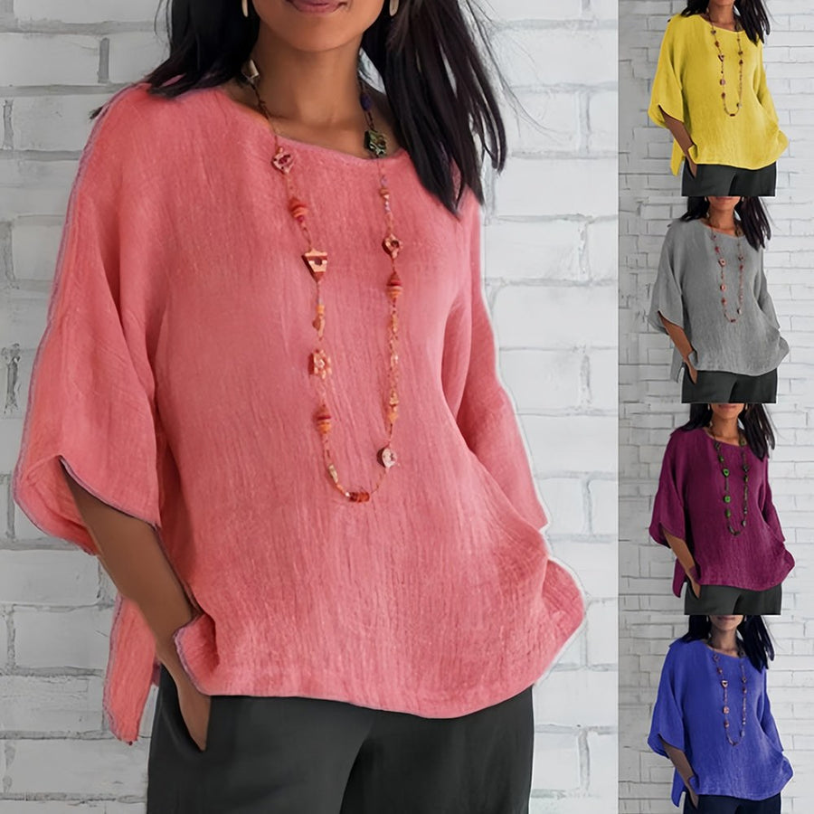 Jolie Relaxed Shirt with Crew Neck