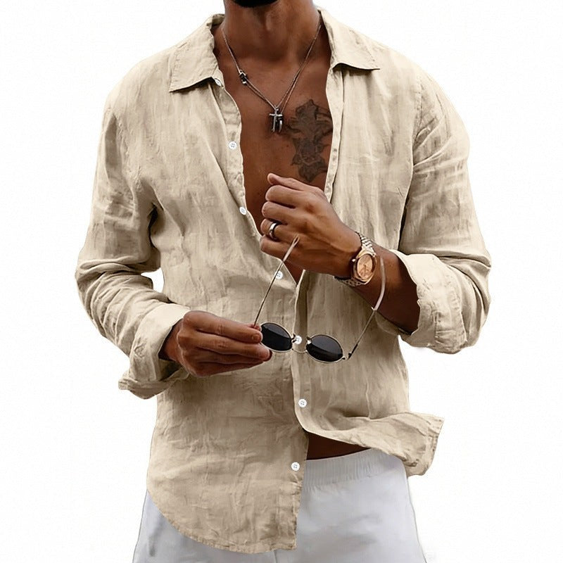 Joost Airy Linen Shirt in Khaki