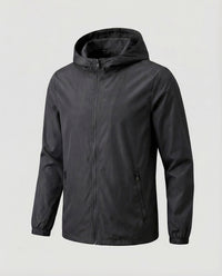 Joost Lightweight Jacket with Hood in Black