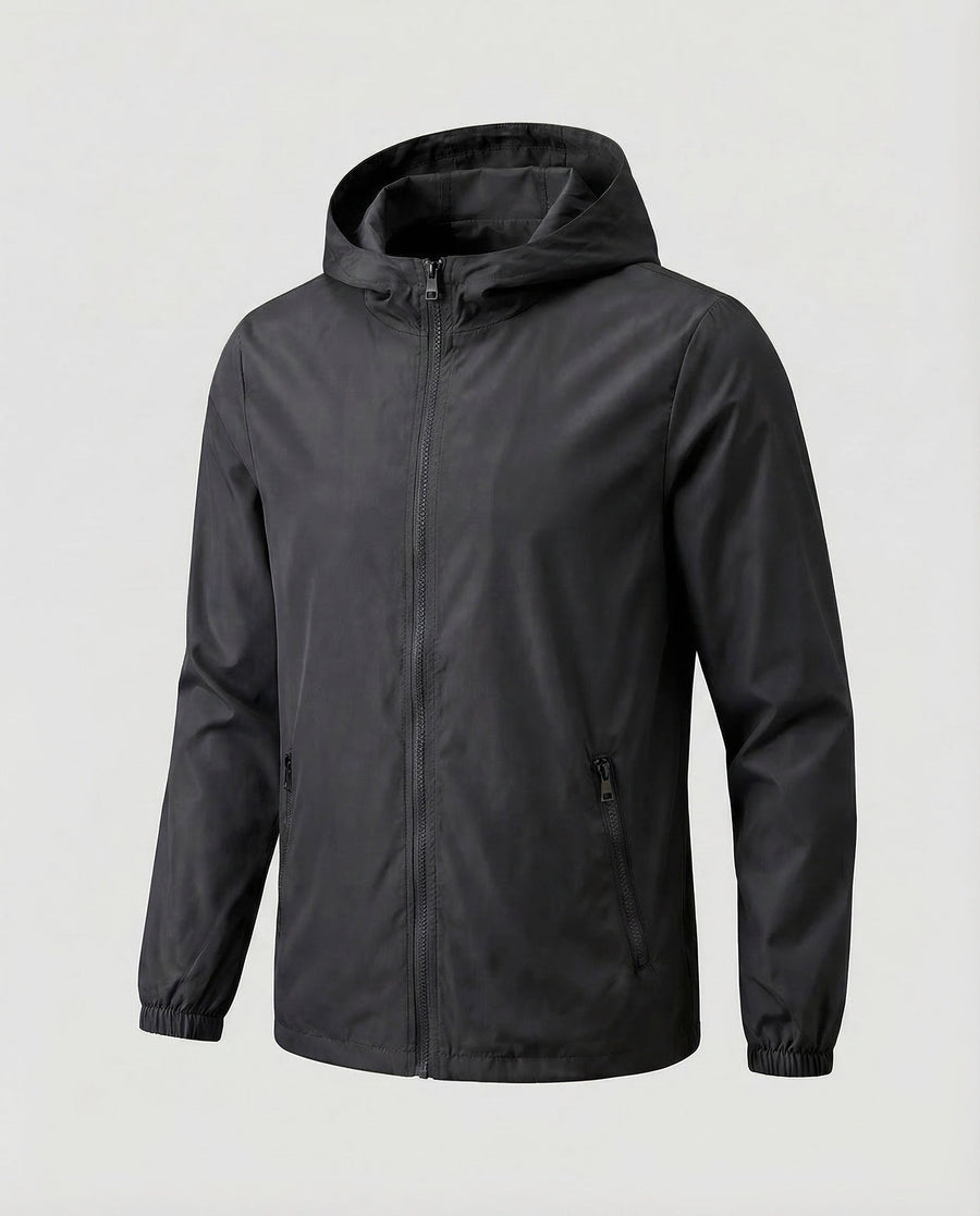 Joost Lightweight Jacket with Hood in Black