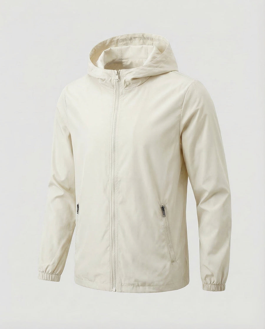 Joost Lightweight Jacket with Hood in Cream