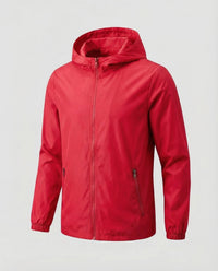 Joost Lightweight Jacket with Hood in Red
