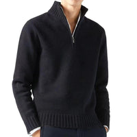 Joost Sweater with Zip Front in Black