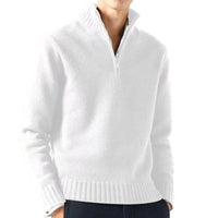 Joost Sweater with Zip Front in White