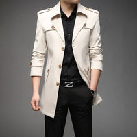 Joost Trench Coat in Beige White