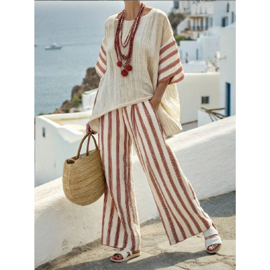 Jorja™ Striped Two-Piece Set in White