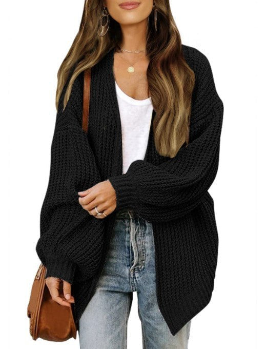 Josephine Casual Knit Cardigan in Black