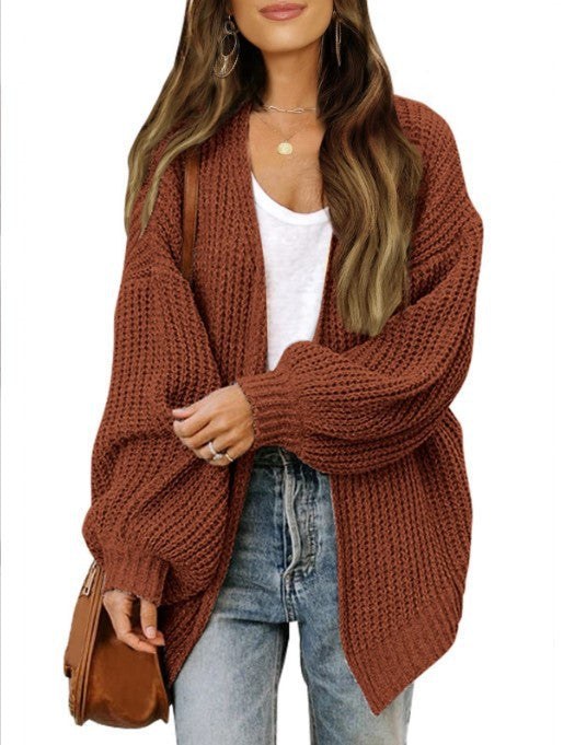 Josephine Casual Knit Cardigan in Coffee