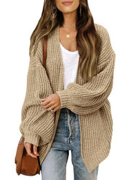 Josephine Casual Knit Cardigan in Light Beige