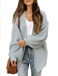 Josephine Casual Knit Cardigan in Light Grey