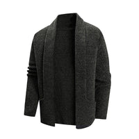 Josephine Elegant Knit Cardigan with Pockets in Dark Grey