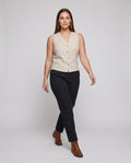 Josephine Elegant Linen Top with Button Front