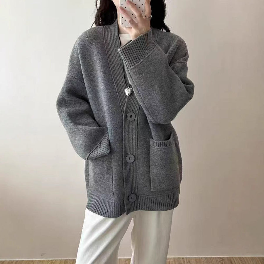 Josephine Knit Cardigan with V-Neck and Pockets
