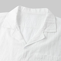 Josephine Lightweight Set with Short Sleeve and Elastic Waist in White