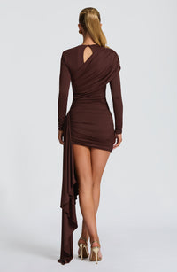 Celeste Mini Dress – Plum Brown