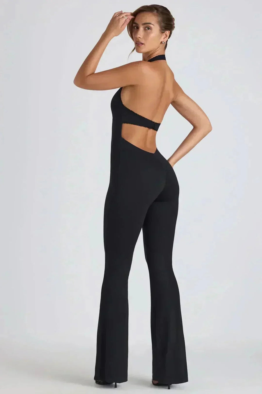 Joy | Halter Backless Maxi Jumpsuit in Black
