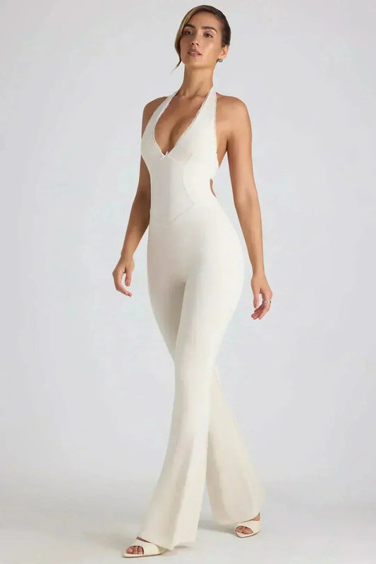 JOY | HALTER BACKLESS MAXI JUMPSUIT