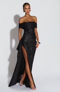 Aurelie Maxi Dress – Black Sparkle