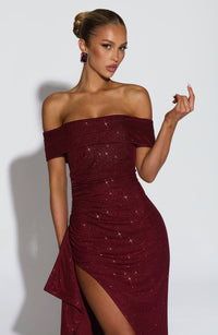 Aurelie Maxi Dress – Wine Sparkle