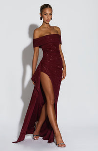 Aurelie Maxi Dress – Wine Sparkle