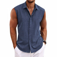 Men's Linen Sleeveless Shirt Relaxed Fit