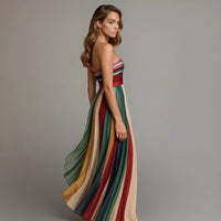 Judith™ Strapless Pleated Maxi Dress in Multicolor