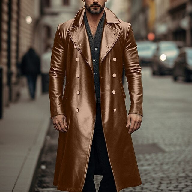 Julian Elegant Trench Coat in Brown