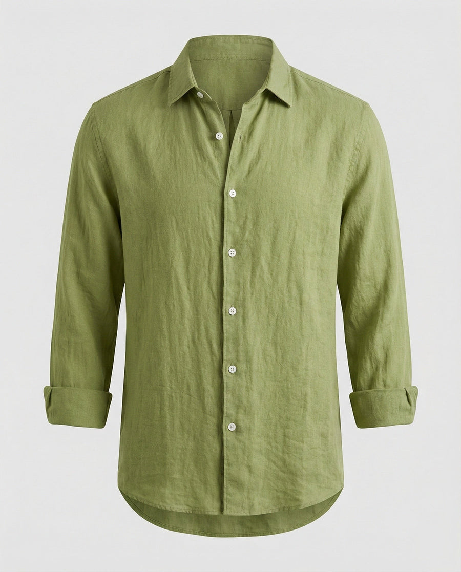 Julian Linen Shirt with Stand Collar