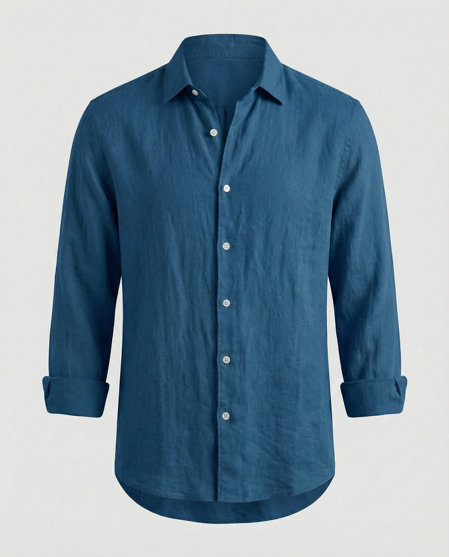 Julian Linen Shirt with Stand Collar