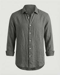 Julian Linen Shirt with Stand Collar in Multicolour