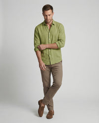 Julian Linen Shirt with Stand Collar