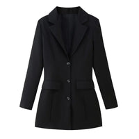 Juliana Elegant Jacket with Pockets and Fitted in Black