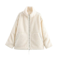 Juliana Jacket with Side Pockets and Pockets in Cream