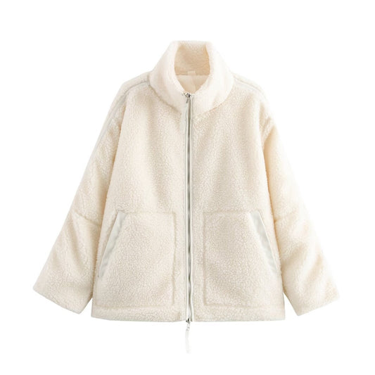 Juliana Jacket with Side Pockets and Pockets in Cream