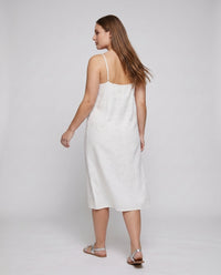 Juliette Airy Linen Mini Dress with V-Neck